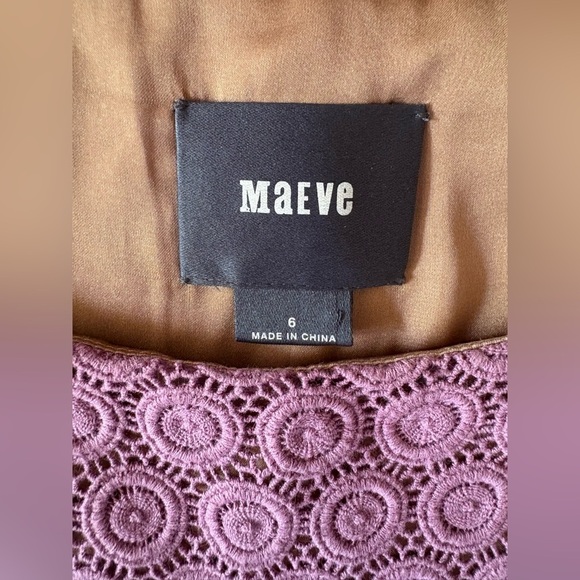 Anthropologie | Maeve Dusty Lilac “Gathered Lace” Eyelet Dress - Picture 2 of 6